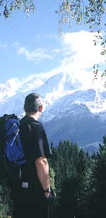 Walking in the Chamonix valley, france