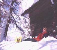 Chamonix in winter, snowshoes
